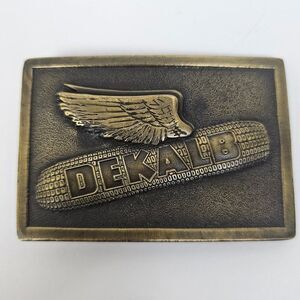 Vintage DeKalb Belt Buckle Agriculture Ag Farmer Corn Seed Flying Wings Farmcore